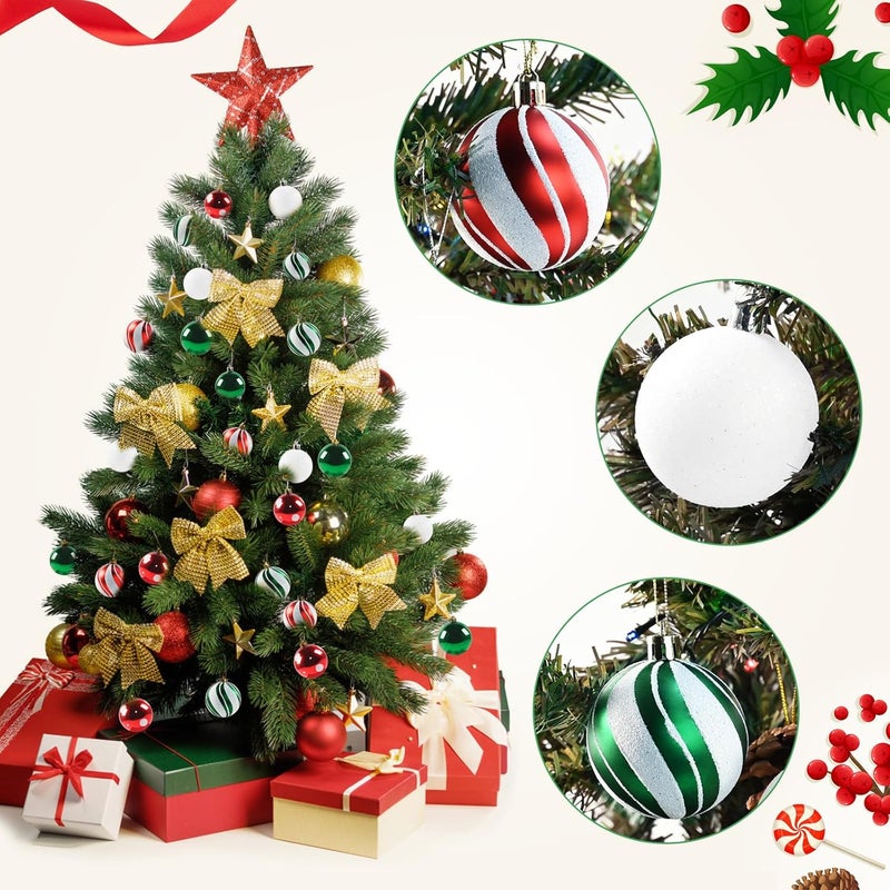 pyntop Christmas Balls Ornaments for Xmas Tree- 30Pcs Shatterproof Christmas Tree Decorations, 2.36" Hanging Balls Muti-Color Xmas Ball Ornaments Set for Holiday Party Decoration Perfect Super Bulbs - Image 5